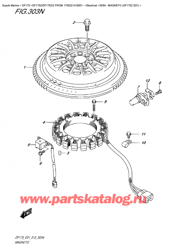  ,    , Suzuki DF175Z L / X FROM 17502Z-510001~ (E01)  2015 , Magneto (Df175Z  E01)