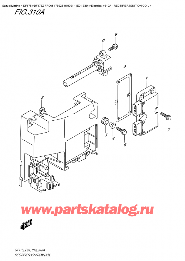  ,   , Suzuki Suzuki DF175Z L/X FROM 17502Z-810001~ (E01)   2018 ,  /   - Rectifier/ignition  Coil