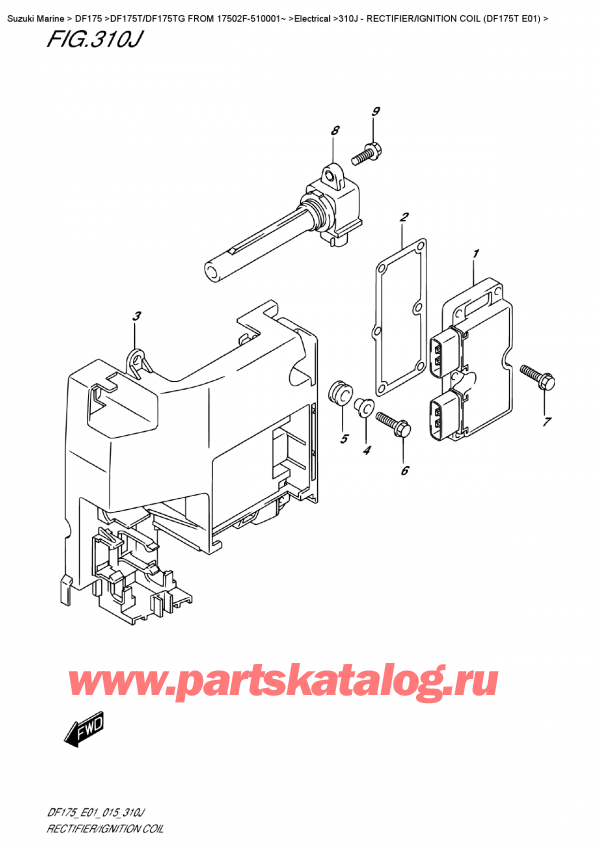  ,   , SUZUKI DF175T L / X FROM 17502F-510001~ (E01)  2015 , Rectifier/ignition  Coil  (Df175T  E01) /  /   (Df175T E01)