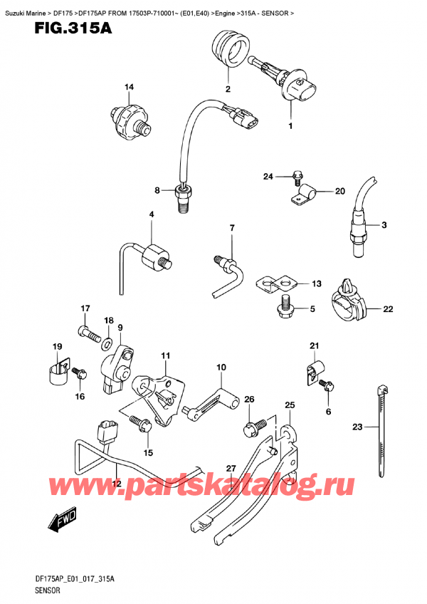 ,   , SUZUKI DF175AP L/X  FROM 17503P-710001~ (E01)    2017 , 