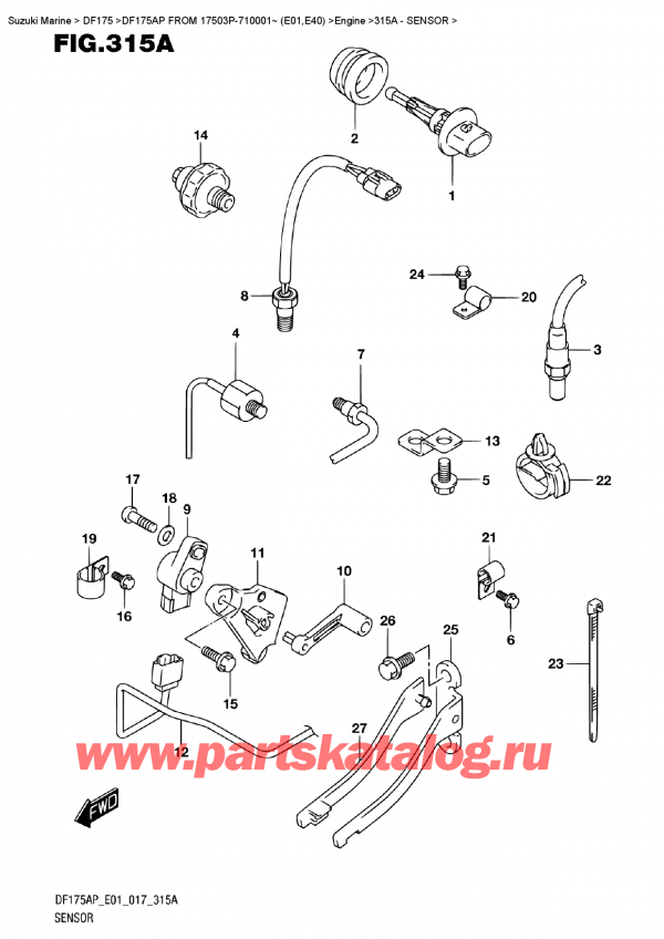 ,  , Suzuki DF175AP L/X  FROM 17503P-710001~ (E01)  , 