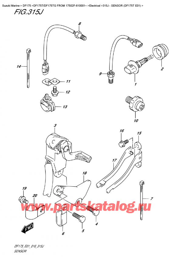 ,  , Suzuki DF175T L/X FROM 17502F-610001~ , Sensor (Df175T  E01)