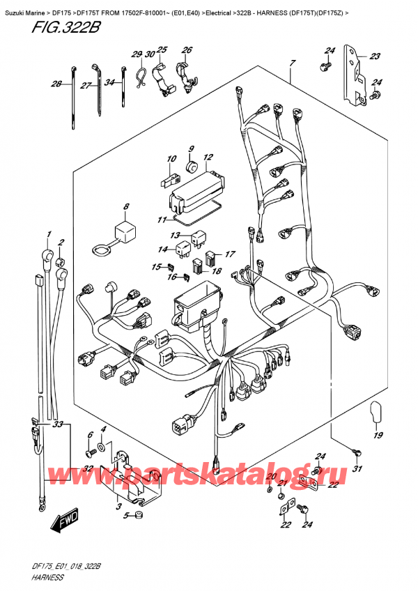  ,    ,  DF175T L/X FROM 17502F-810001~ (E01)  2018 , Harness (Df175T)(Df175Z) -   (Df175T) (Df175Z)
