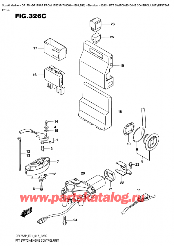 ,    , Suzuki DF175AP L/X  FROM 17503P-710001~ (E01)    2017 , Ptt Switch/engine  Control  Unit  (Df175Ap  E01) -   /    (Df175Ap E01)