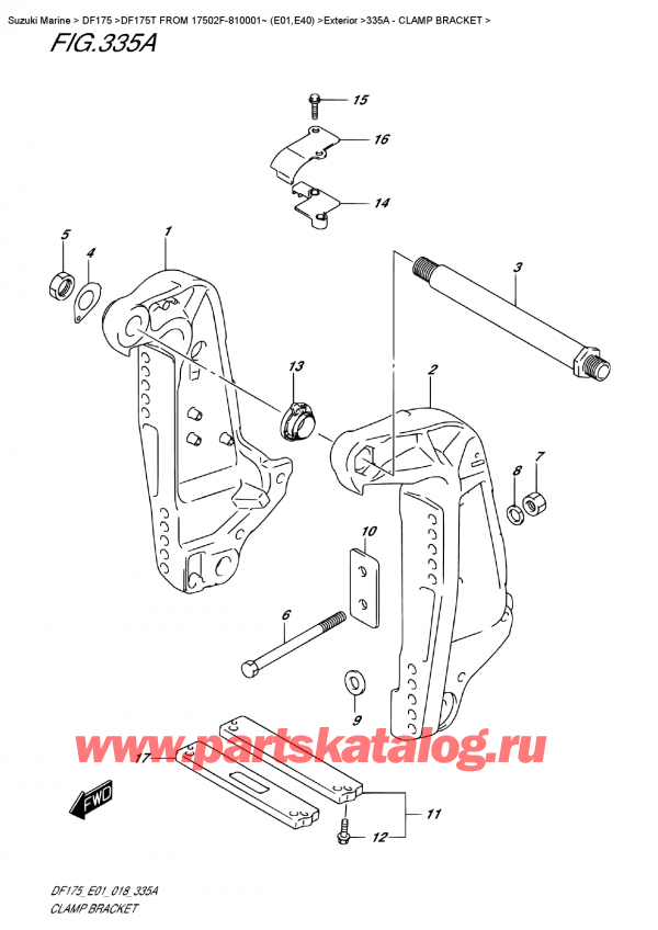  ,  , Suzuki DF175T L/X FROM 17502F-810001~ (E01), Clamp Bracket