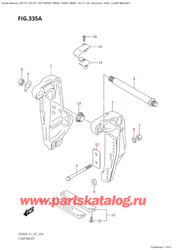 ,   ,  Suzuki DF175AP L / X FROM 17503P-140001~  (E01 021)  2021 , Clamp Bracket