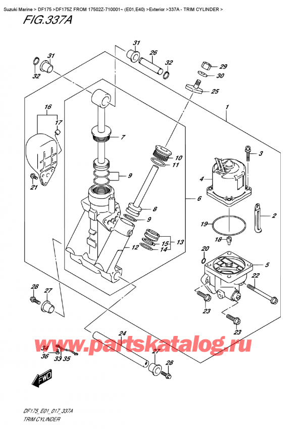  ,   , Suzuki DF175 ZL / ZX FROM 17502Z-710001~ (E01)  2017 ,   / Trim  Cylinder