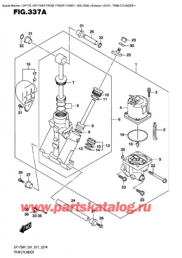 ,    , SUZUKI DF175AP L/X  FROM 17503P-710001~ (E01)  ,   / Trim Cylinder