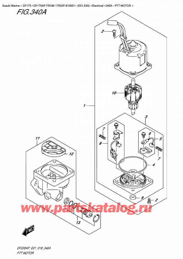 ,   , Suzuki DF175AP FROM 17503P-810001~ (E01)  ,  