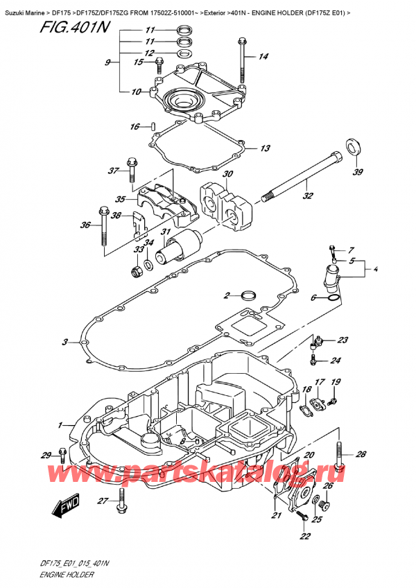��������� ������������ ��������, �� ���������, Suzuki DF175Z L / X FROM 17502Z-510001~ (E01), Engine Holder  (Df175Z  E01) / ��������� ��������� (Df175Z E01)