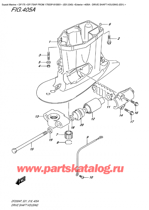 ,   ,  DF175AP FROM 17503P-810001~ (E01)  ,    (E01) / Drive Shaft Housing  (E01)