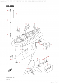 407C - Gear Case (Df175At,Df150At) (407C -    (Df175At, Df150At))