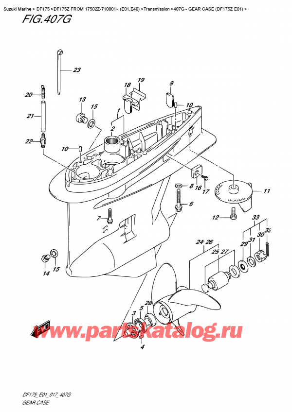 ,    , Suzuki DF175 ZL / ZX FROM 17502Z-710001~ (E01)  2017 , Gear Case (Df175Z  E01) /    (Df175Z E01)