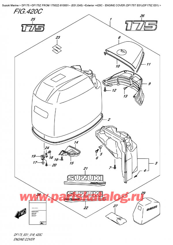 ������ ��������, �� ��������� �����, Suzuki Suzuki DF175Z L/X FROM 17502Z-810001~ (E01) , ������ ��������� (�����) (Df175T E01) (Df175Z E01)