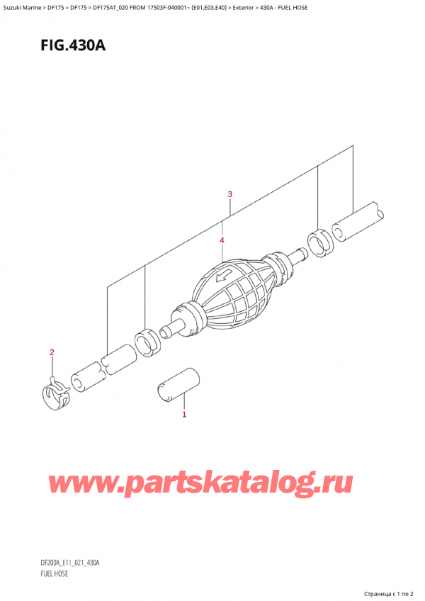  ,   , Suzuki Suzuki DF175A TL / TX  FROM  17503F-040001~ (E01 020) ,  