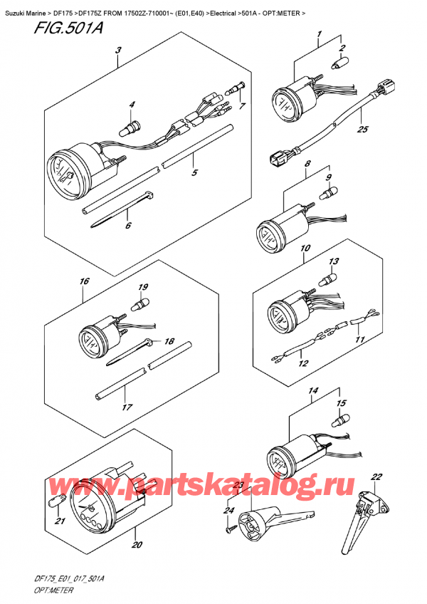  ,   , SUZUKI DF175 ZL / ZX FROM 17502Z-710001~ (E01), :  - Opt:meter