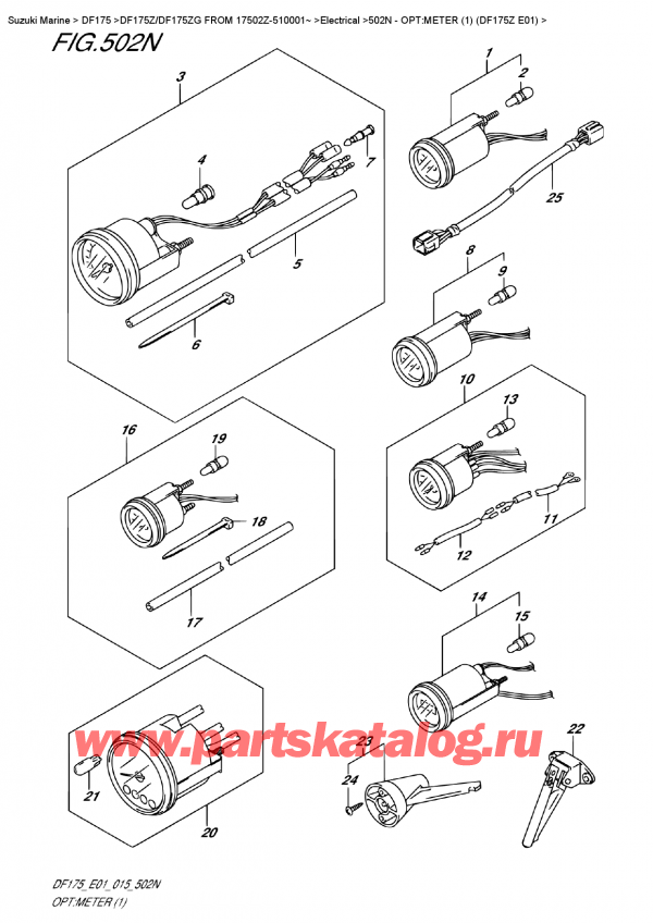  ,  , Suzuki DF175Z L / X FROM 17502Z-510001~ (E01)  2015 , :  (1) (Df175Z E01)