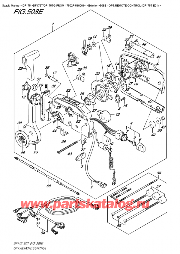  ,   , Suzuki DF175T L / X FROM 17502F-510001~ (E01)  2015 , :   (Df175T E01) / Opt:remote  Control  (Df175T  E01)