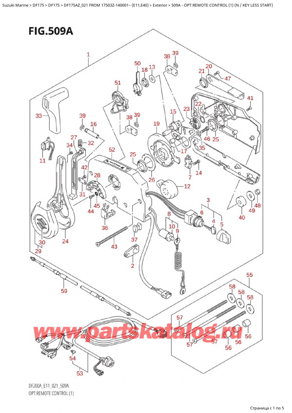  ,   ,  Suzuki DF175A ZL / ZX FROM 17503Z-140001~  (E01 021)  2021 , Opt:remote Control (1) (N  /  Key Less Start)