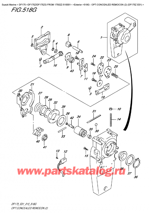  ,   , Suzuki DF175Z L / X FROM 17502Z-510001~ (E01)  2015 , :  ,   (2) (Df175Z E01)