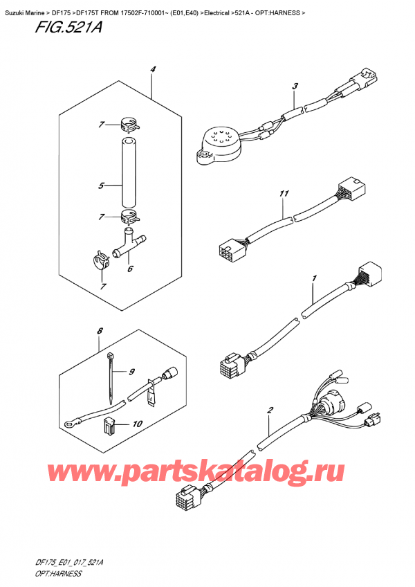 ������ ������������ ��������, �� ��������� ���������, ������ DF175T L/X FROM 17502F-710001~ (E01)  ������ 2017 ����, �����: ���� �������� - Opt:harness