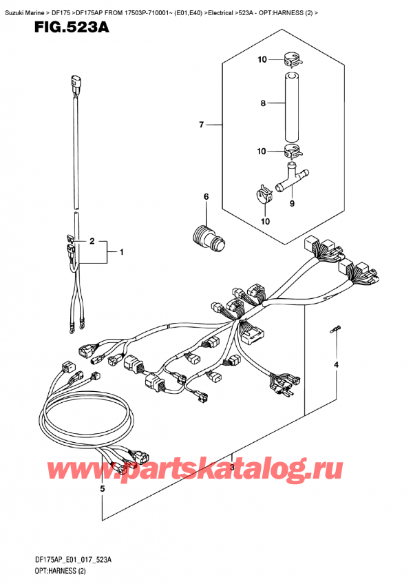   ,    , Suzuki DF175AP L/X  FROM 17503P-710001~ (E01)  , Opt:harness  (2)