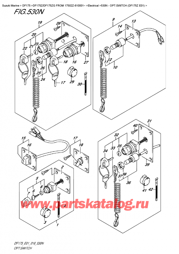  ,   , Suzuki DF175Z L/X FROM 17502Z-610001~ , :  (Df175Z E01)