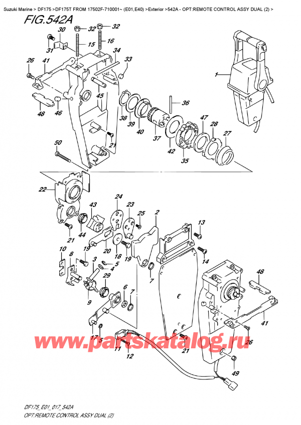   ,   , Suzuki DF175T L/X FROM 17502F-710001~ (E01)   2017 , :     Dual (2) / Opt:remote  Control  Assy  Dual  (2)