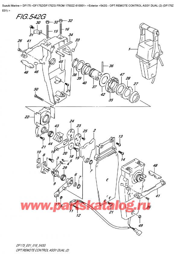   ,  , Suzuki DF175Z L/X FROM 17502Z-610001~   2016 , :     Dual (2) (Df175Z E01) - Opt:remote  Control  Assy  Dual  (2)  (Df175Z  E01)