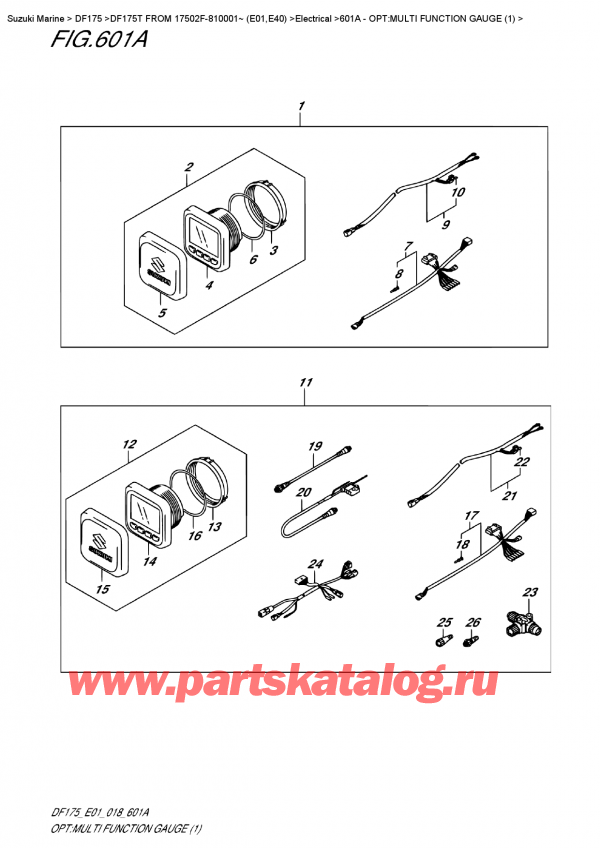  , , Suzuki DF175T L/X FROM 17502F-810001~ (E01)  2018 , : multi Function Gauge (1)