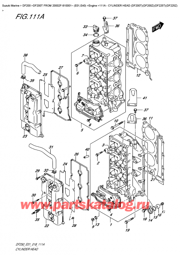  ,  , Suzuki DF200T X FROM 20002F-810001~ (E01)   2018 , Cylinder Head  (Df200T)(Df200Z)(Df225T)(Df225Z)