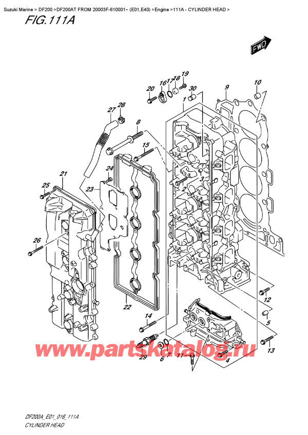  ,    , Suzuki DF200A TL/TX FROM 20003F-610001~ (E01)  , Cylinder Head -   