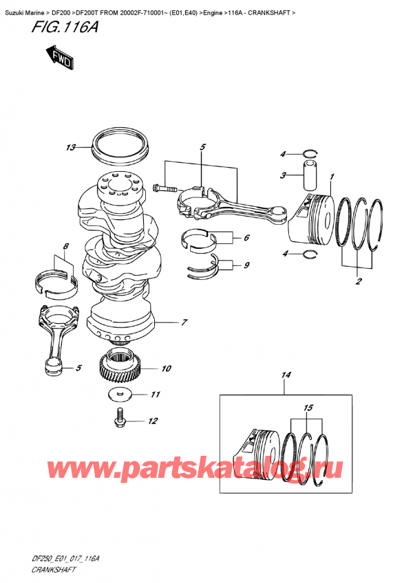  ,    , Suzuki DF200T X FROM 20002F-710001~ (E01)   2017 ,  / Crankshaft