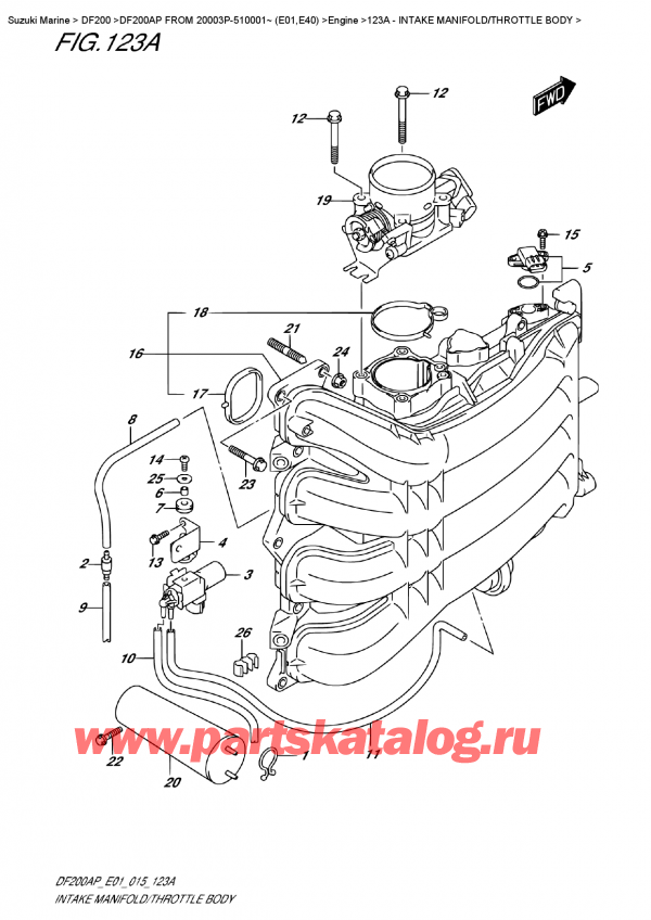  ,  , SUZUKI DF200 APL / APX FROM 20003P-510001~ (E01)  2015 , Intake Manifold/throttle  Body