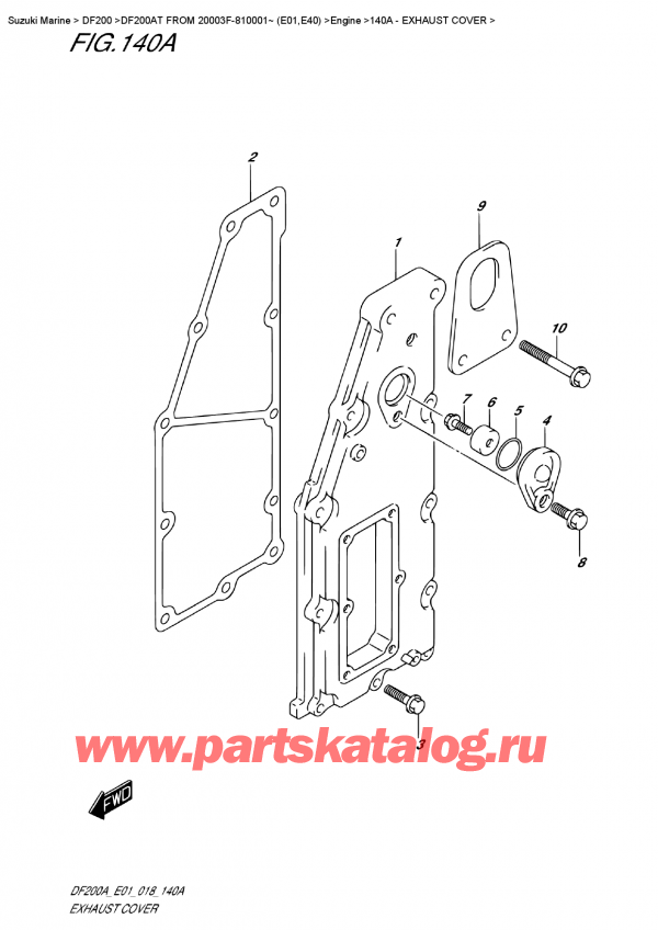 ��������� ��������, , Suzuki DF200A TL / TX FROM 20003F-810001~ (E01), ����� ��������� ����� - Exhaust Cover