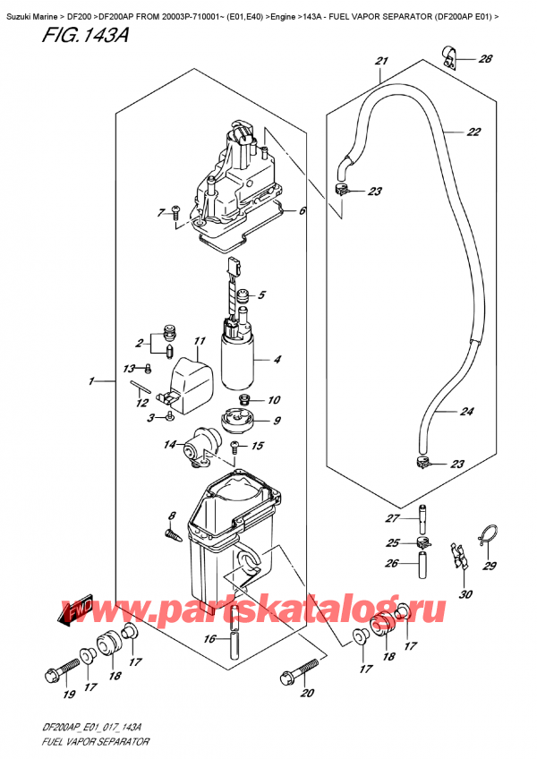  ,   , Suzuki DF200A PL / PX FROM 20003P-710001~ (E01)  ,    (Df200Ap E01) - Fuel Vapor Separator  (Df200Ap  E01)