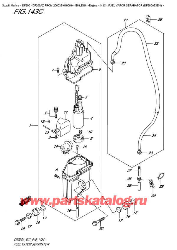  ,   , Suzuki DF200 AZL / AZX FROM 20003Z-610001~ (E01), Fuel Vapor Separator  (Df200Az  E01)