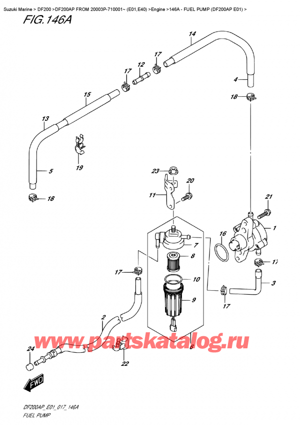   ,    , Suzuki DF200A PL / PX FROM 20003P-710001~ (E01)    2017 , Fuel Pump (Df200Ap  E01) /   (Df200Ap E01)