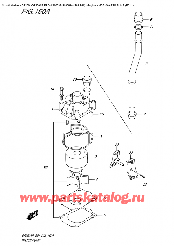  ,   , Suzuki DF200AP L/X FROM 20003P-810001~ (E01),   (E01) - Water Pump (E01)