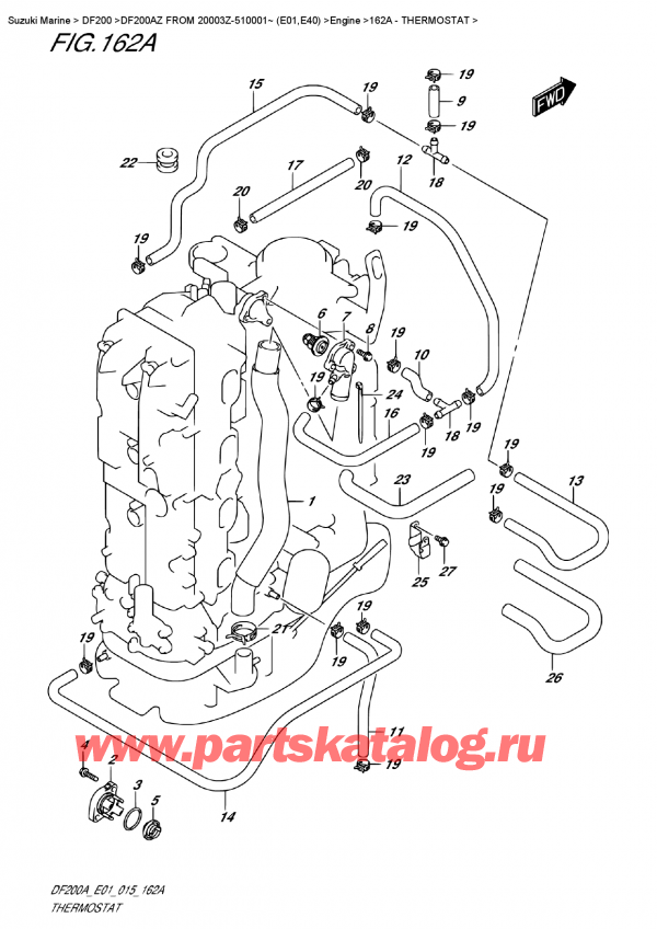 ������ ������������ ��������, �� �������� �����, SUZUKI DF200A ZL / ZX FROM 20003Z-510001~ (E01) ������ 2015 ����, ���������