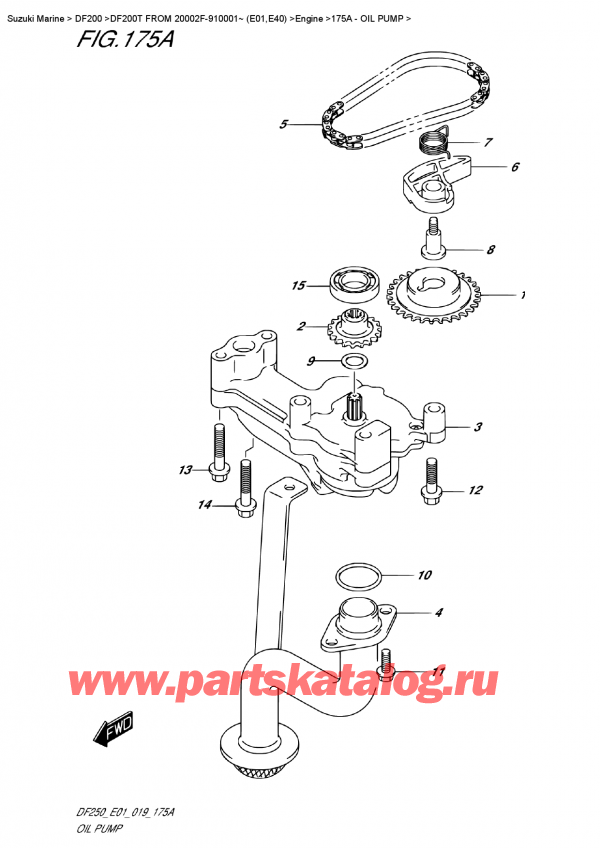 ����� ��������, �� �������� �����, Suzuki DF200T X FROM 20002F-910001~ (E01), Oil  Pump - �������� �����