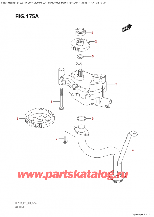 ,   , Suzuki Suzuki DF200A TL / TX FROM 20003F-140001~  (E01 021)  2021 , Oil Pump