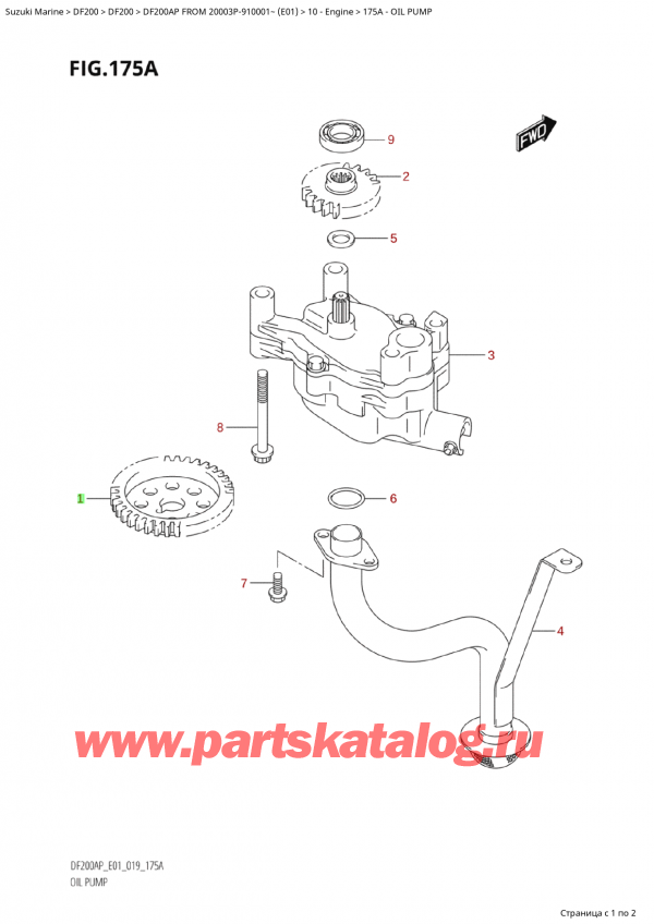  ,   , Suzuki Suzuki DF200AP L / X FROM 20003P-910001~  (E01 019), Oil Pump