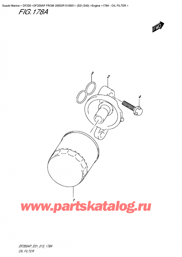  ,   , SUZUKI DF200 APL / APX FROM 20003P-510001~ (E01), Oil  Filter