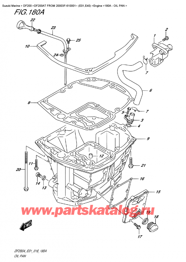 ��������, �� �������� �����, Suzuki DF200A TL/TX FROM 20003F-610001~ (E01)  , �������� ������ - Oil  Pan