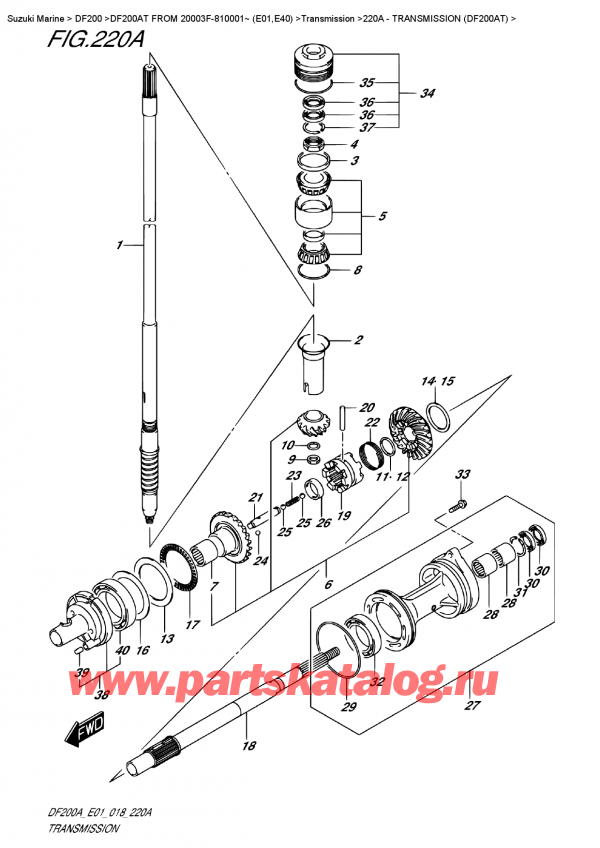  ,   , SUZUKI DF200A TL / TX FROM 20003F-810001~ (E01)  2018 , Transmission  (Df200At) -  (Df200At)