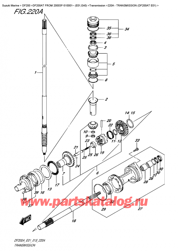   ,   , Suzuki DF200A TL / TX FROM 20003F-510001~ (E01),  (Df200At E01) - Transmission  (Df200At  E01)