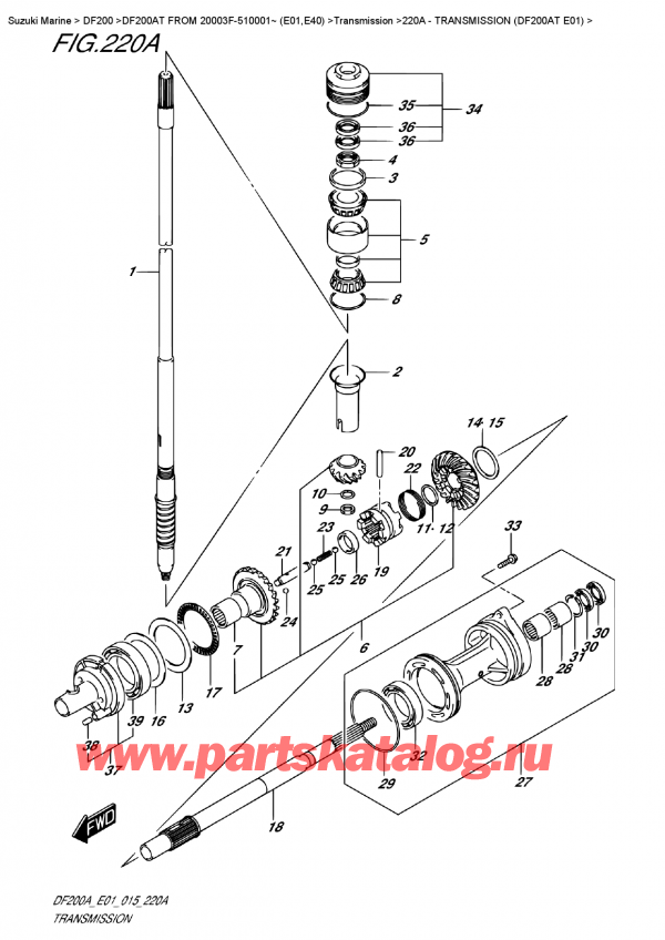  ,   , SUZUKI DF200A TL / TX FROM 20003F-510001~ (E01)  2015 , Transmission  (Df200At  E01) -  (Df200At E01)