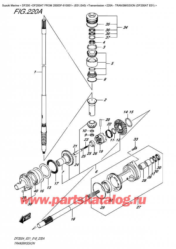   ,  , Suzuki DF200A TL/TX FROM 20003F-610001~ (E01)    2016 , Transmission  (Df200At  E01)