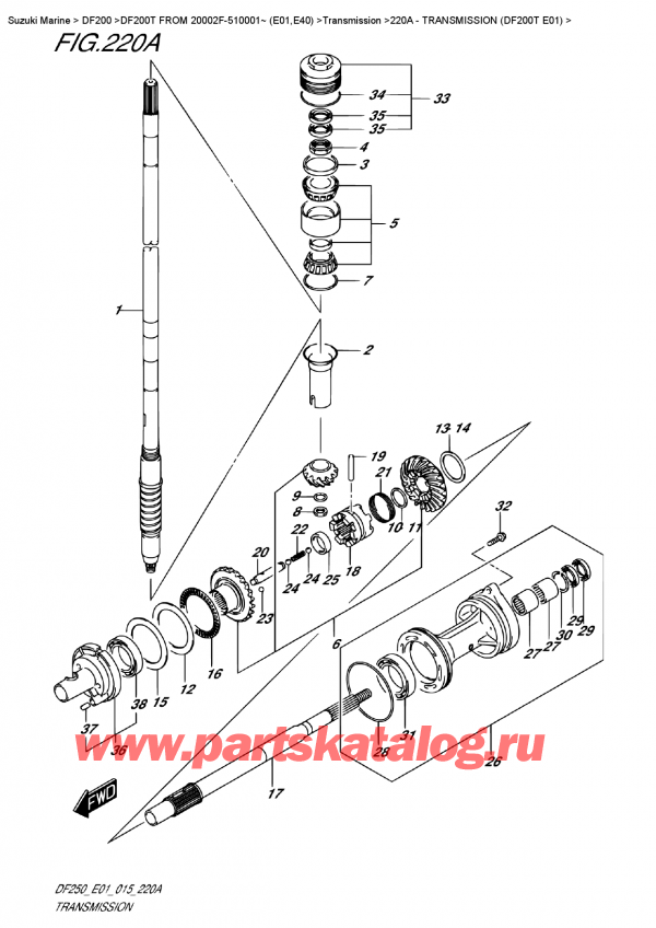   ,   , Suzuki DF200T L / X / XX FROM 20002F-510001~ (E01) , Transmission   (Df200T  E01) -  (Df200T E01)